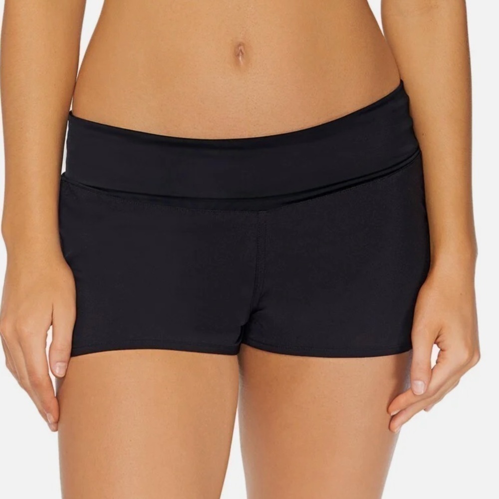 Raisins Womens 2" Aloha Dolphin-Hem Board Athletic Shorts Black swimming… - Picture 2 of 9